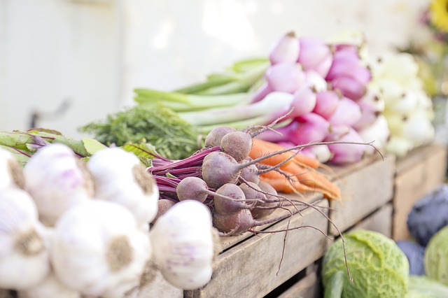 A vibrant display of fresh vegetables.