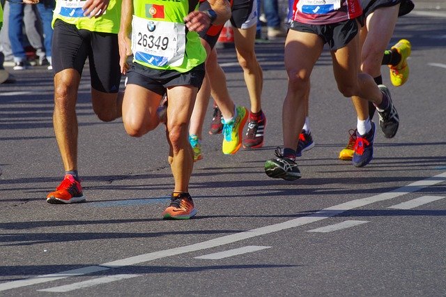 Runners participating in a marathon, showcasing endurance and community spirit.