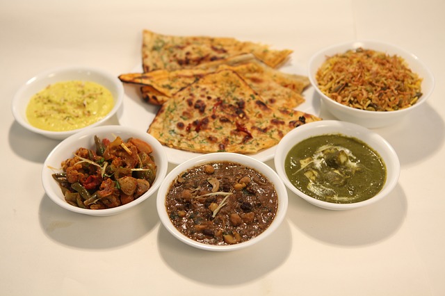 Delicious assortment of Indian cuisine dishes.