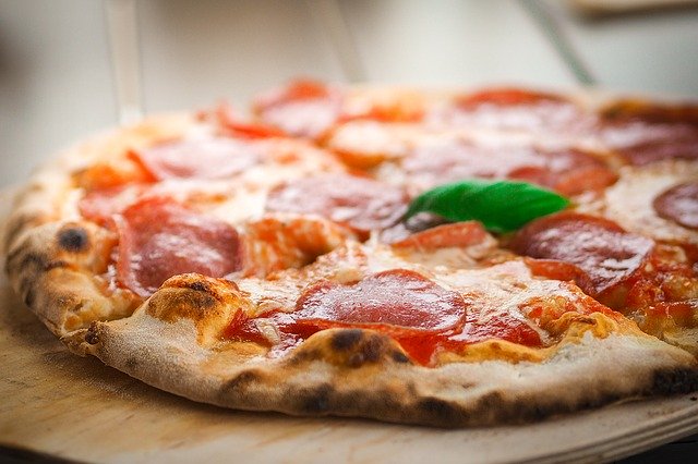 Pizza on closeup.