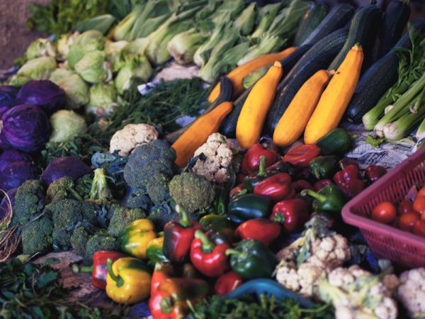 Fresh produce at a local farmers' market.