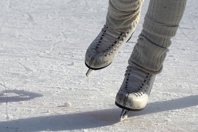 Skating shoes in action.