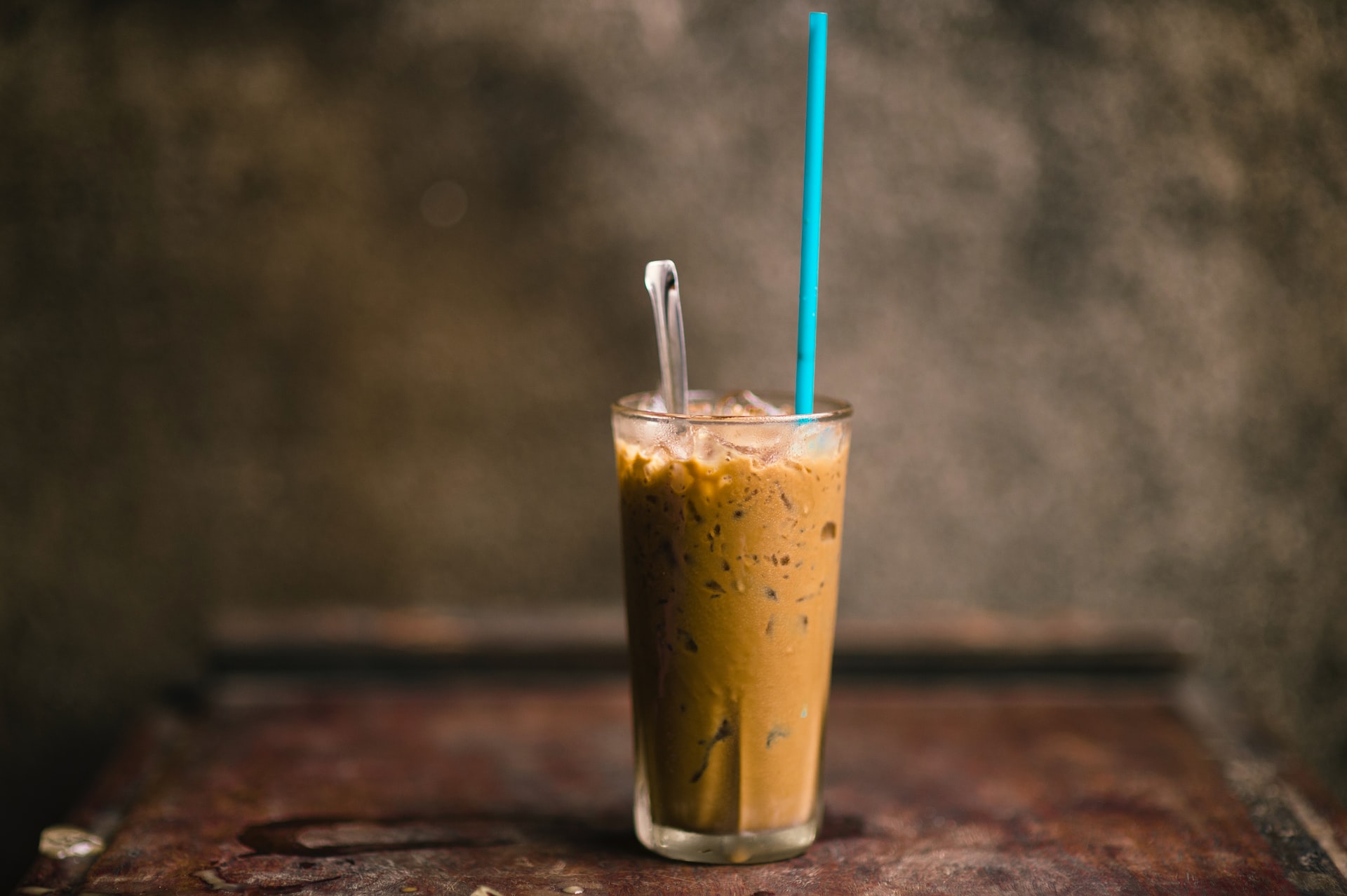 A glass of cold coffee drink.