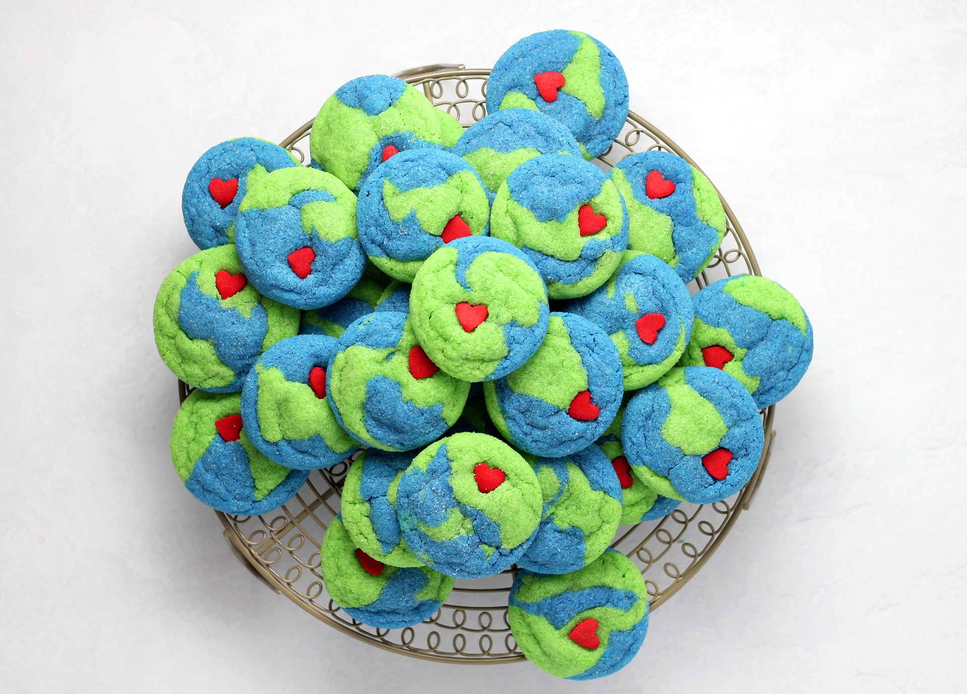 Homemade Earth Day-themed cookies.